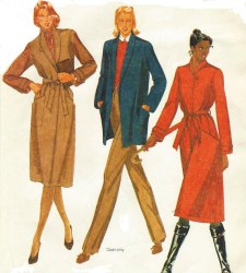 7320 MCCALLS PALMER COLLAR COAT, JACKET, BELT, DETACHABLE LINER PATTERN 14; 8 CHOICE